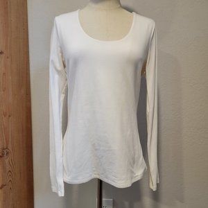 Ann Taylor, Cream, Long Sleeve Top, Small, Cotton Blend. Excellent Condition!